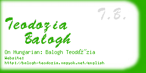 teodozia balogh business card